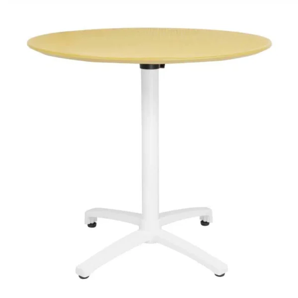 Bolero Folding Polypropylene Table 800mm Mustard Yellow - Image 1