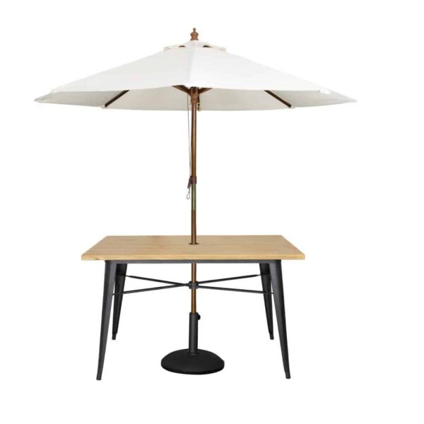Bolero Complete Outdoor Aluminium Table 120x76x76cm - Light Wood Effect Finish - Image 6