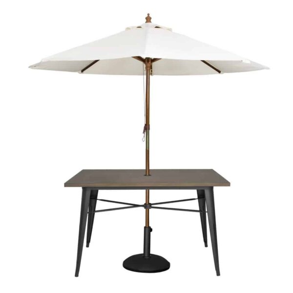 Bolero Complete Outdoor Aluminium Table 120x76x76cm - Dark Wood Effect Finish - Image 6