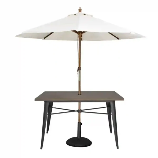 Bolero Complete Outdoor Aluminium Table 120x76x76cm - Dark Wood Effect Finish - Image 6