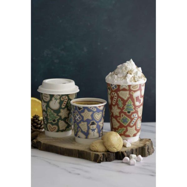 Vegware Double Wall Green Christmas Cup 89-Series 12oz (Pack of 500) - Image 2
