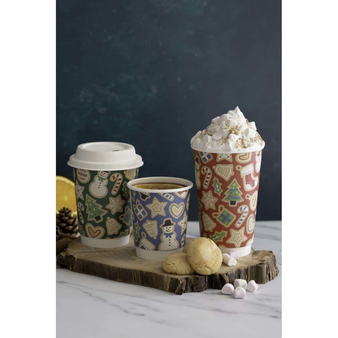 Vegware Double Wall Green Christmas Cup 89-Series 12oz (Pack of 500) - Image 3