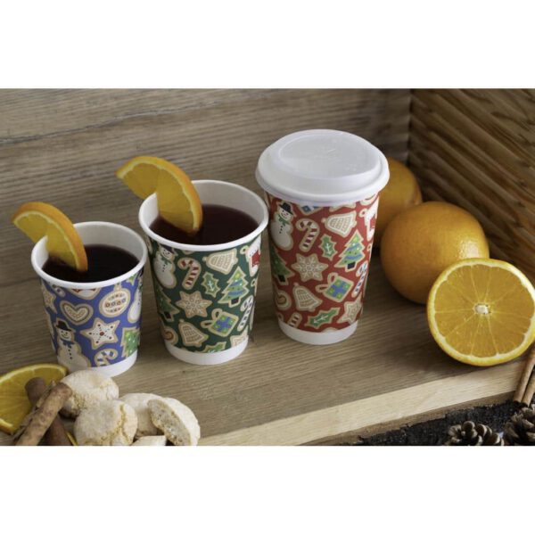 Vegware Double Wall Green Christmas Cup 89-Series 12oz (Pack of 500) - Image 3