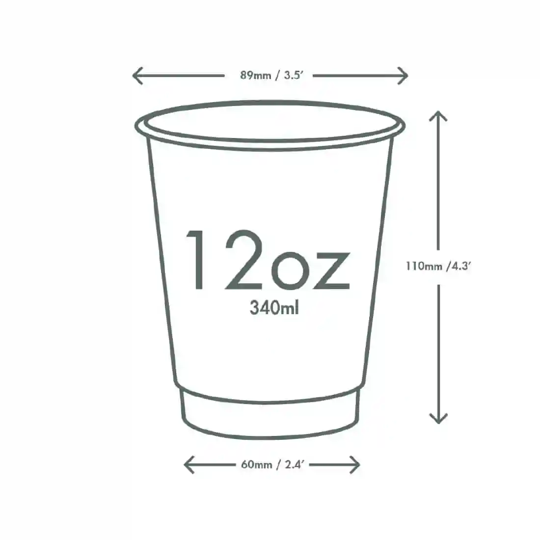 Vegware Double Wall Green Christmas Cup 89-Series 12oz (Pack of 500) - Image 4