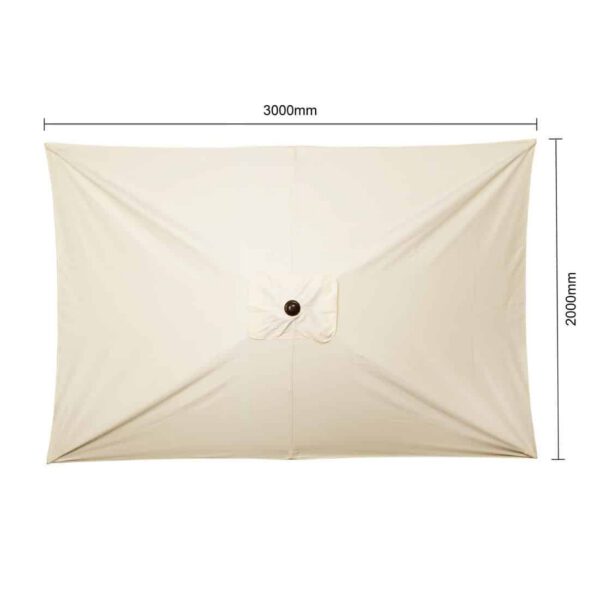 Bolero Seville Square Parasol 2x3m Cream - Image 5