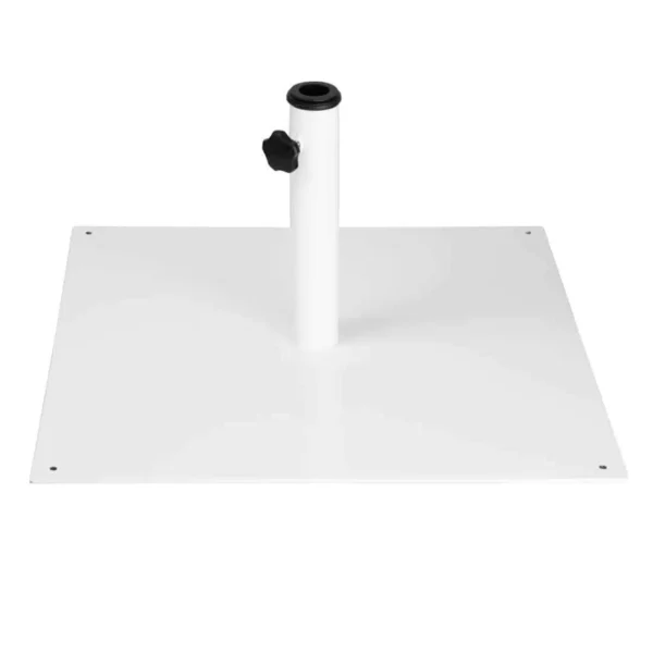Bolero Flat Metal Parasol Base White - 18kg - Image 1