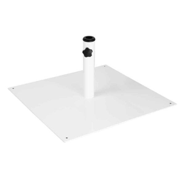 Bolero Flat Metal Parasol Base White - 18kg - Image 3