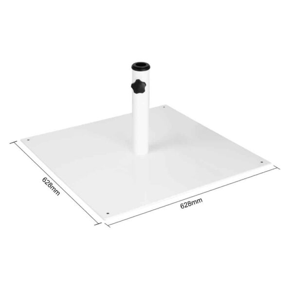 Bolero Flat Metal Parasol Base White - 18kg - Image 5