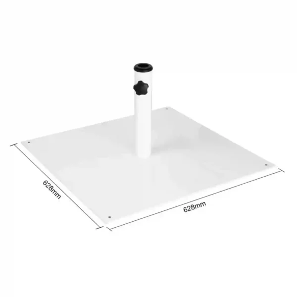 Bolero Flat Metal Parasol Base White - 18kg - Image 4