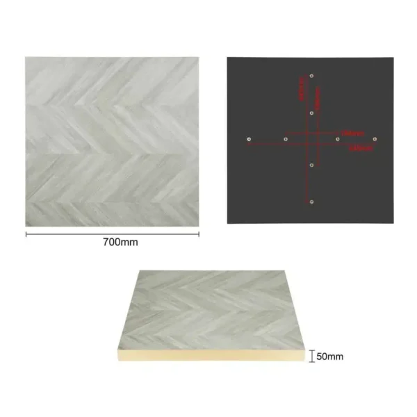 Bolero Pre-Drilled Table Top Chevron Design 700mm - Image 5