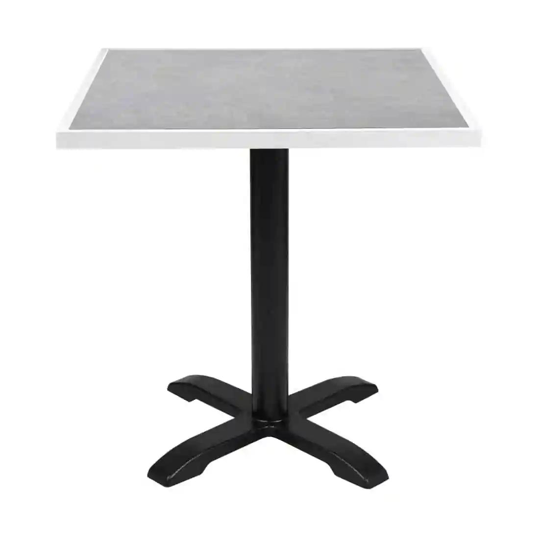 Bolero Light Grey Stone Effect Outdoor Tempered Glass Table Top White Trim 700mm - Image 5