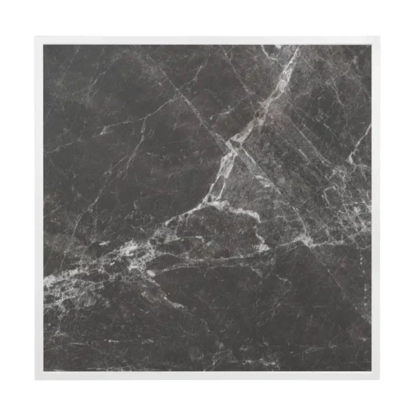 Bolero Dark Granite Effect Outdoor Tempered Glass Table Top White Trim 700mm - Image 2