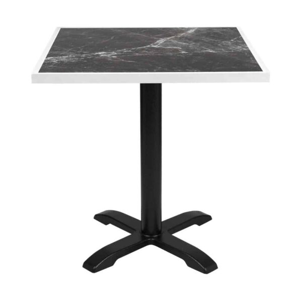 Bolero Dark Granite Effect Outdoor Tempered Glass Table Top White Trim 700mm - Image 5