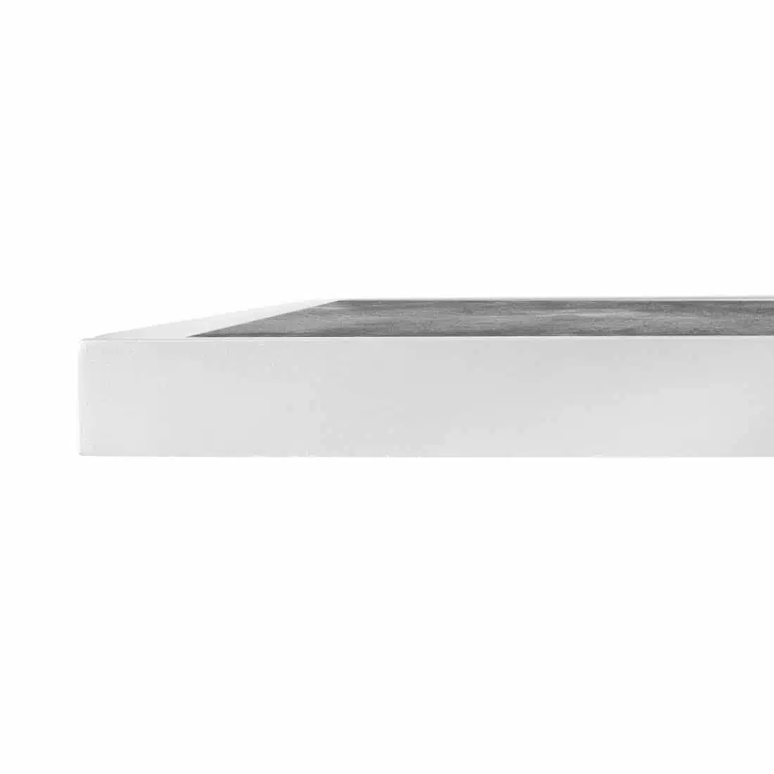 Bolero Dark Stone Effect Outdoor Tempered Glass Table Top White Trim - 700mm - Image 4