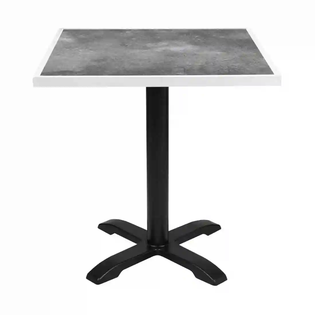 Bolero Dark Stone Effect Outdoor Tempered Glass Table Top White Trim - 700mm - Image 5