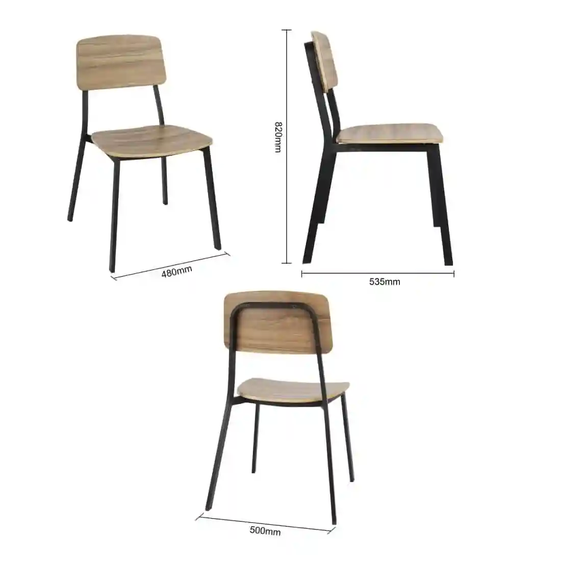 Bolero Beaufort Wooden Interior Dining Chairs (Pack of 2) - Image 6
