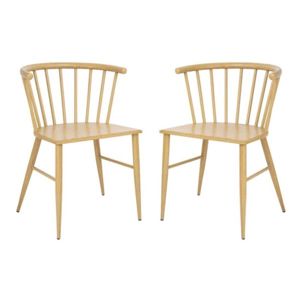 Bolero Harrowdene Metal Side Chairs Wood Effect (Pack of 2) - Image 5