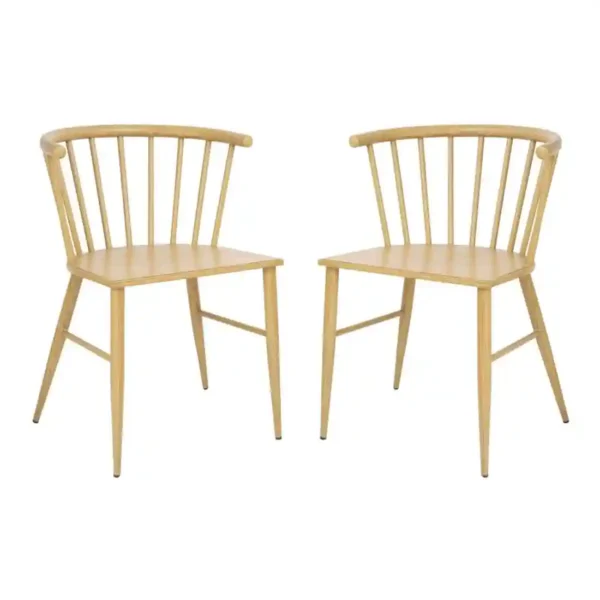 Bolero Harrowdene Metal Side Chairs Wood Effect (Pack of 2) - Image 5