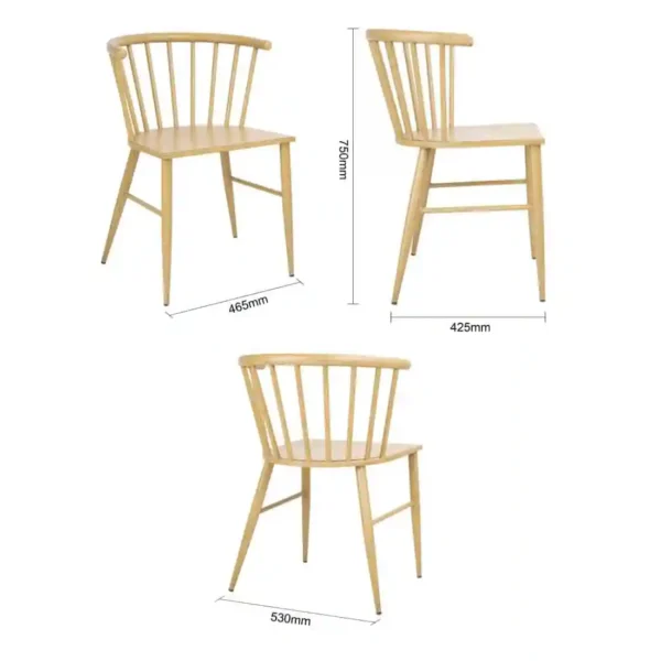 Bolero Harrowdene Metal Side Chairs Wood Effect (Pack of 2) - Image 6