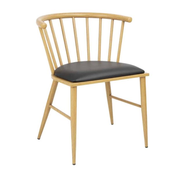 Bolero Harrowdene Padded Metal Side Chairs Wood Effect (Pack of 2) - Image 2