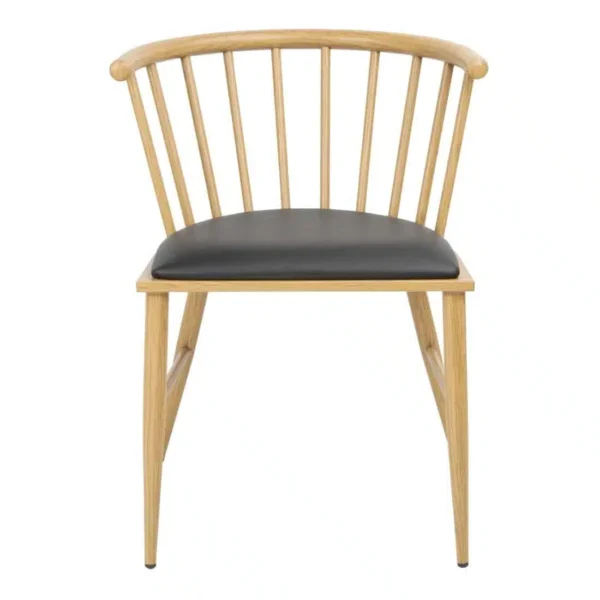 Bolero Harrowdene Padded Metal Side Chairs Wood Effect (Pack of 2) - Image 2
