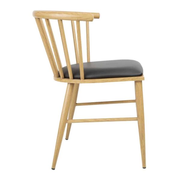 Bolero Harrowdene Padded Metal Side Chairs Wood Effect (Pack of 2) - Image 4