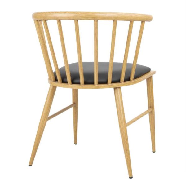 Bolero Harrowdene Padded Metal Side Chairs Wood Effect (Pack of 2) - Image 5