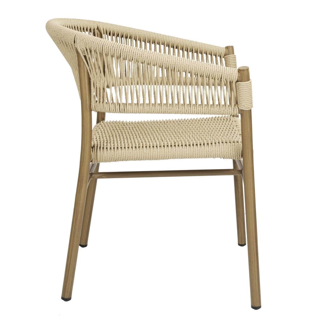 Bolero Florence Natural Rope Twist Wicker Chairs (Pack of 2) - Image 3