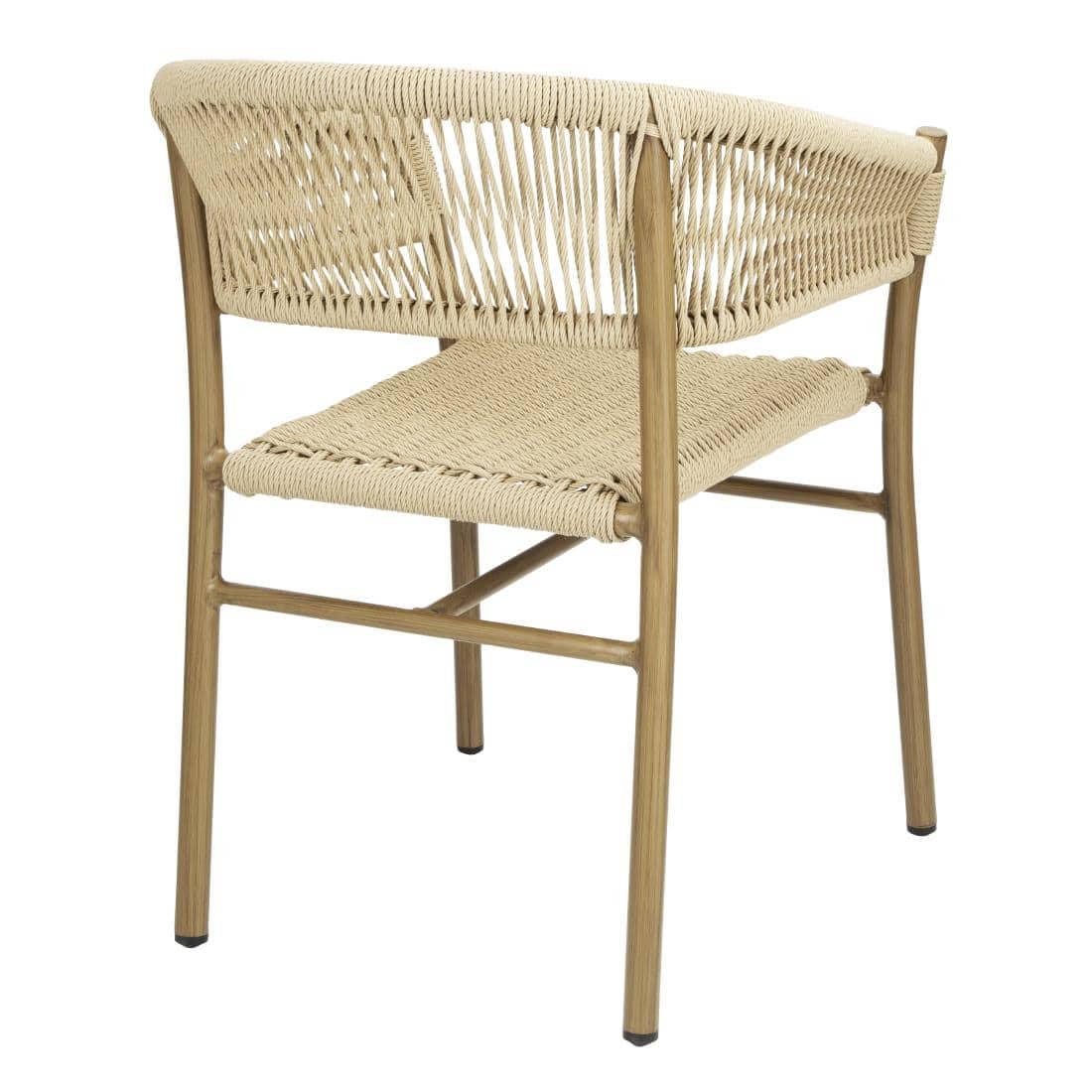 Bolero Florence Natural Rope Twist Wicker Chairs (Pack of 2) - Image 4