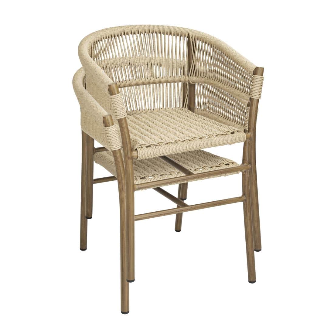 Bolero Florence Natural Rope Twist Wicker Chairs (Pack of 2) - Image 5