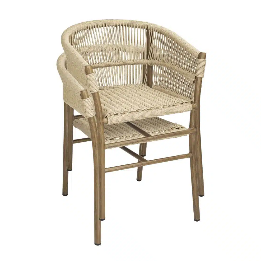 Bolero Florence Natural Rope Twist Wicker Chairs (Pack of 2) - Image 4
