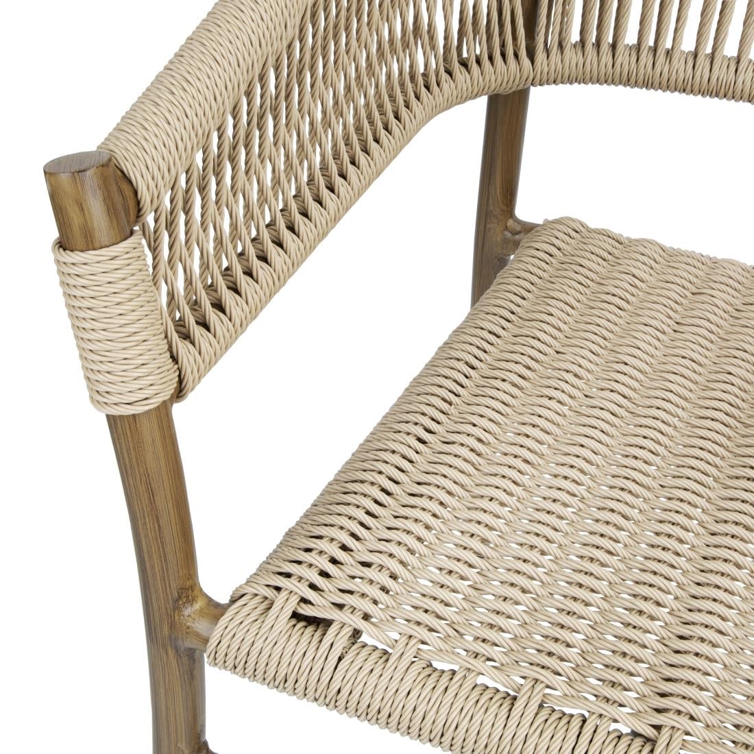 Bolero Florence Natural Rope Twist Wicker Chairs (Pack of 2) - Image 6