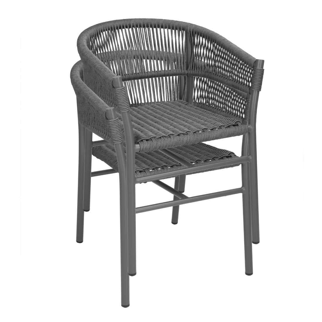 Bolero Florence Grey Mix Rope Twist Wicker Chairs (Pack of 2) - Image 5