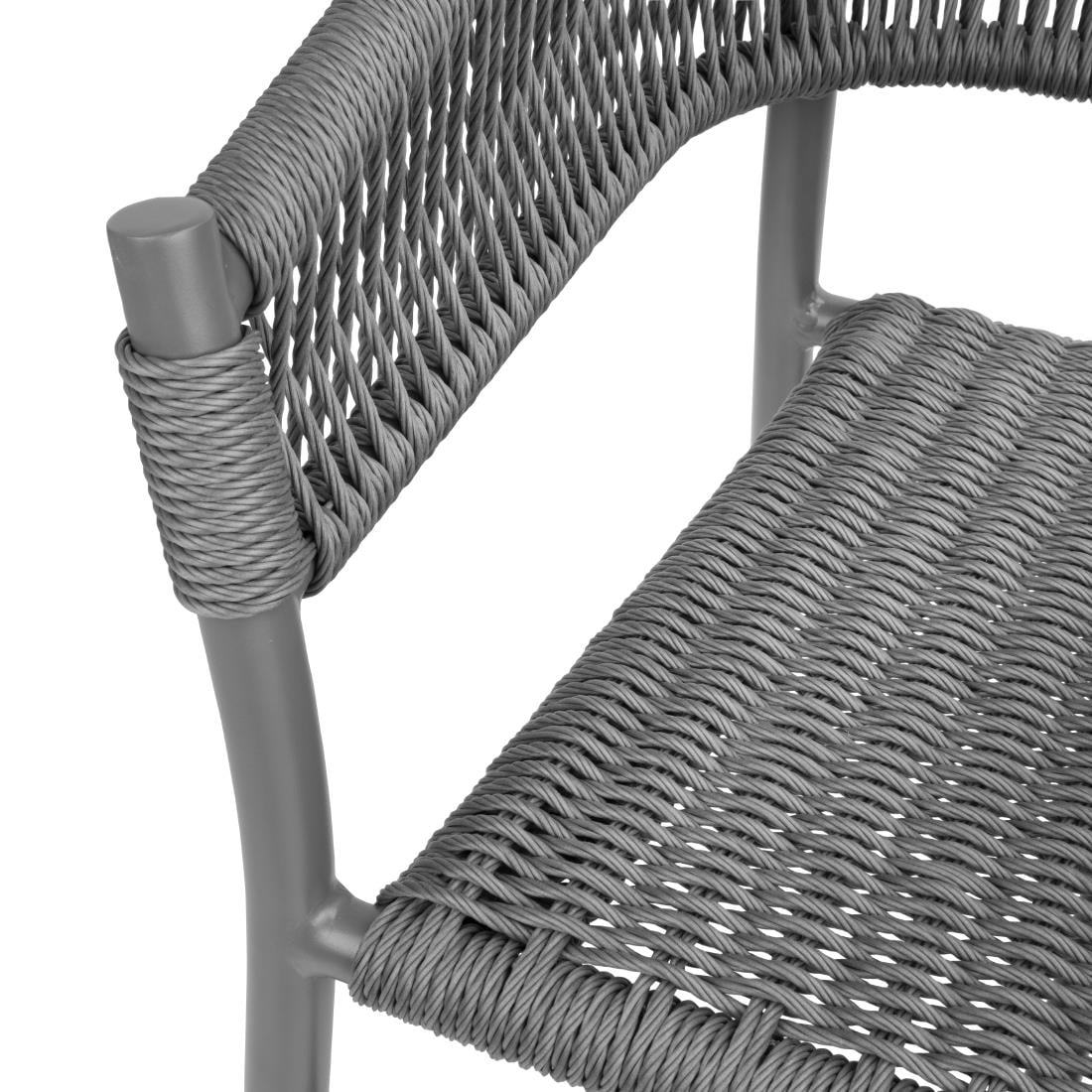 Bolero Florence Grey Mix Rope Twist Wicker Chairs (Pack of 2) - Image 6
