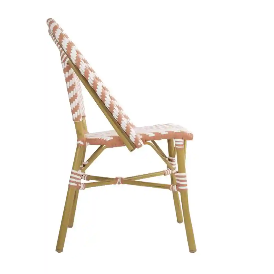Bolero Parisian Style Rattan Side Chair Coral (Pack of 2) - Image 3