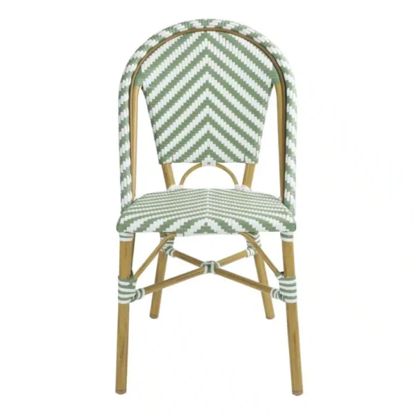 Bolero Parisian Style Rattan Side Chair Light Green (Pack of 2) - Image 2
