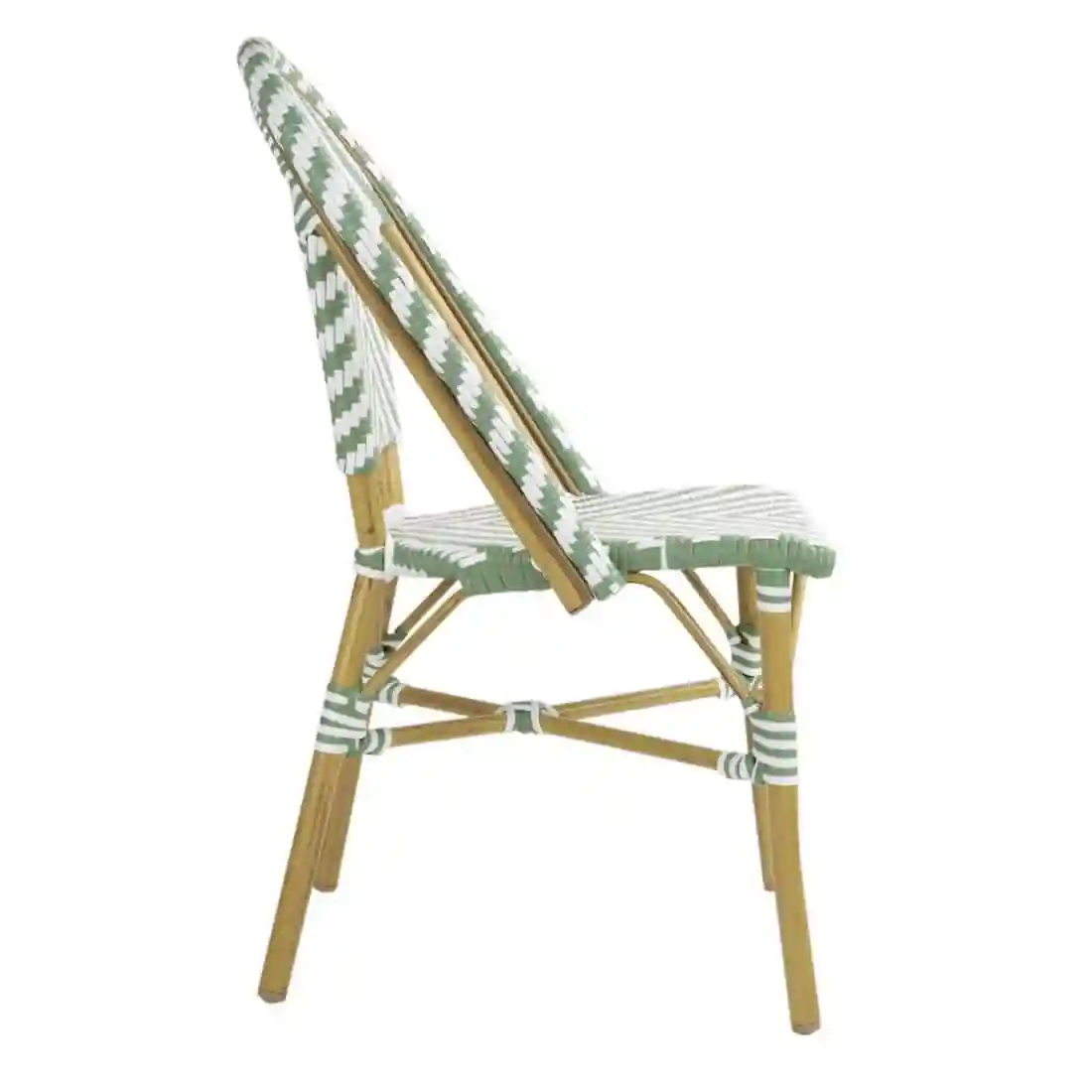 Bolero Parisian Style Rattan Side Chair Light Green (Pack of 2) - Image 3