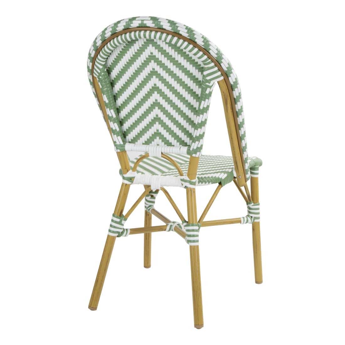 Bolero Parisian Style Rattan Side Chair Light Green (Pack of 2) - Image 5