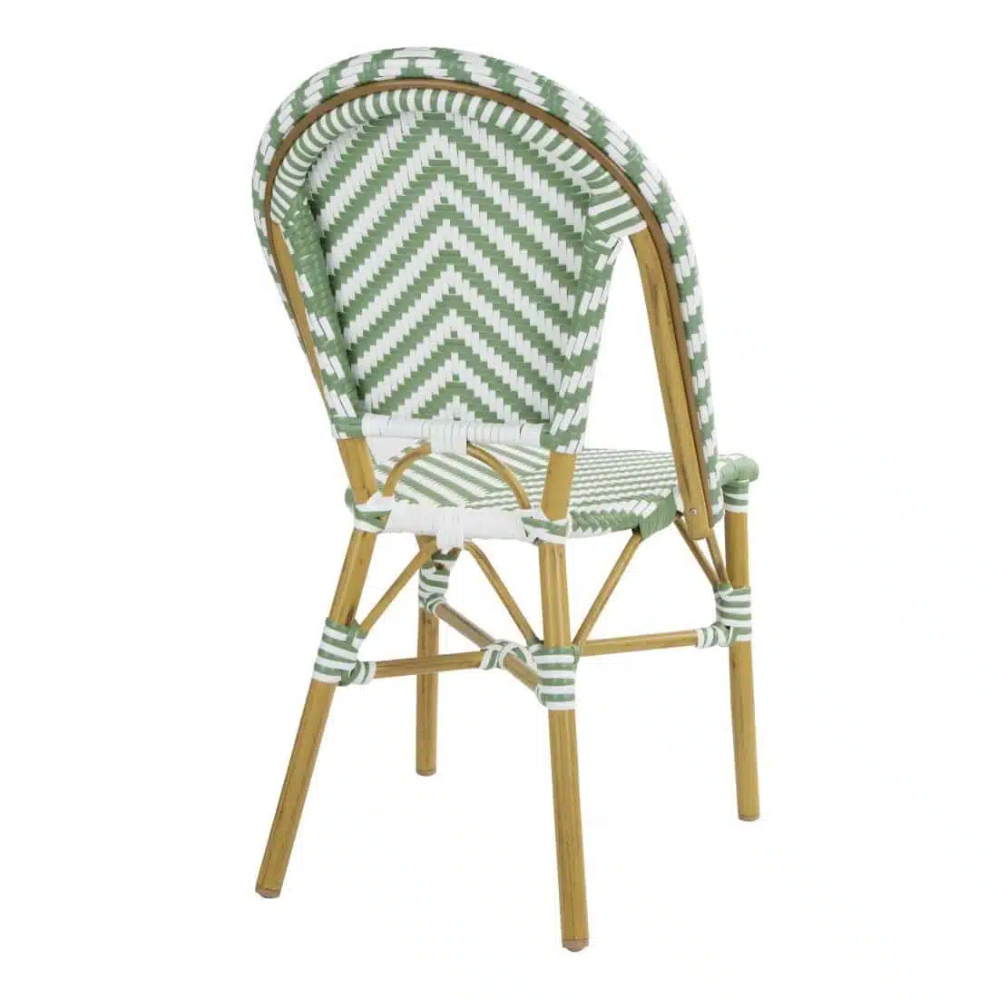 Bolero Parisian Style Rattan Side Chair Light Green (Pack of 2) - Image 4