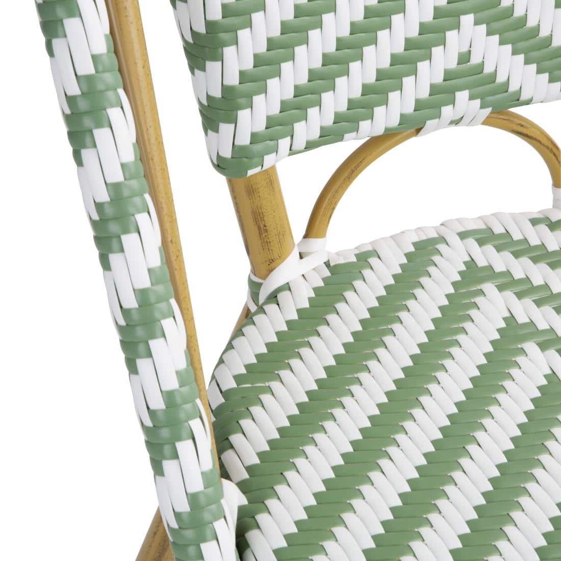 Bolero Parisian Style Rattan Side Chair Light Green (Pack of 2) - Image 6