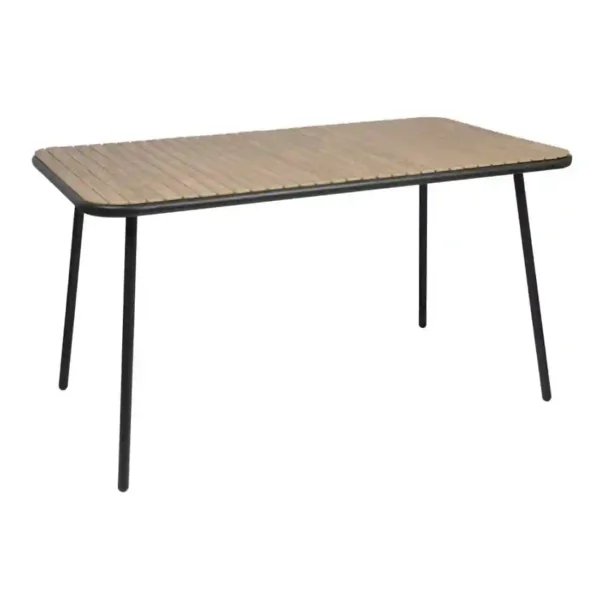 Bolero Santorini Rectangular Table Wood Effect 1400mm - Image 1