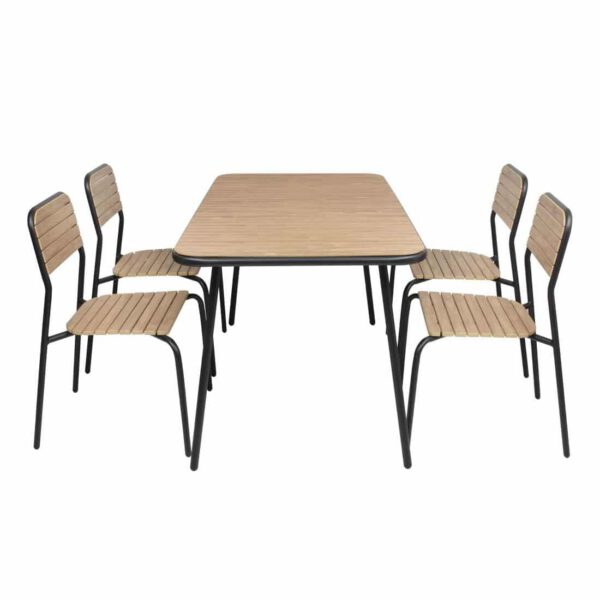 Bolero Santorini Wood Effect Outdoor Chairs (Pack of 4) - Image 8