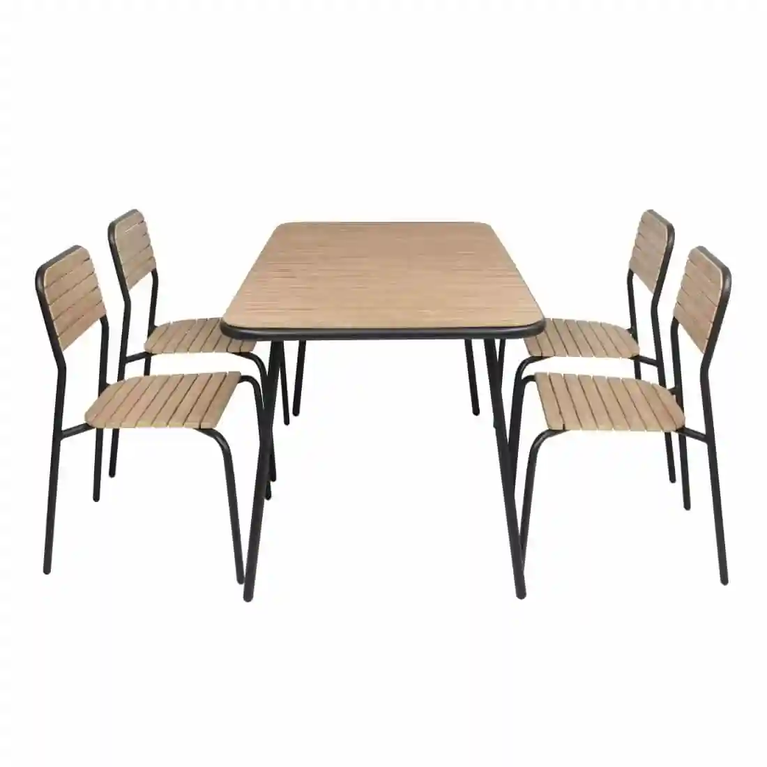 Bolero Santorini Wood Effect Outdoor Chairs (Pack of 4) - Image 8