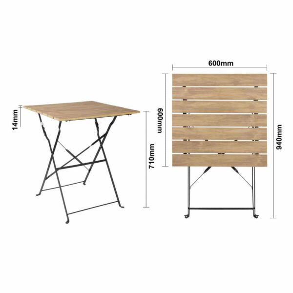 Bolero Perth Pavement Style Square Table Wood Effect - Image 6
