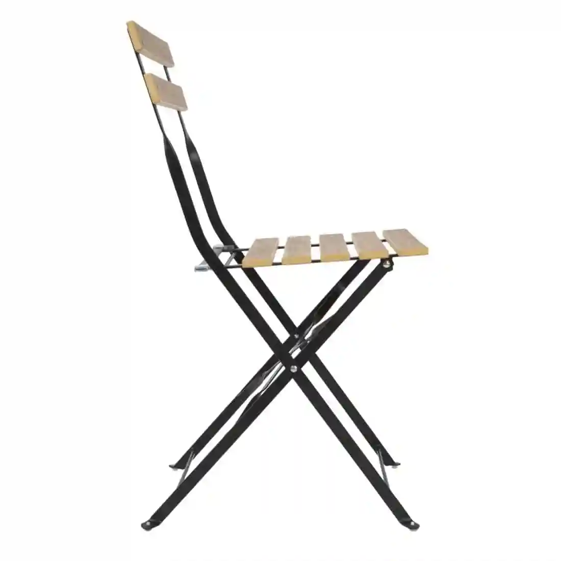 Bolero Perth Pavement Style Folding Chairs Wood Effect (Pack of 2) - Image 3
