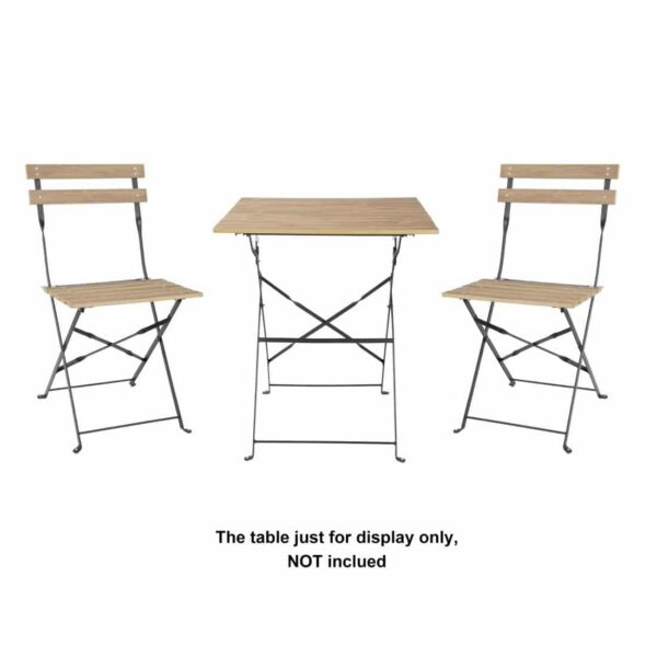 Bolero Perth Pavement Style Folding Chairs Wood Effect (Pack of 2) - Image 6