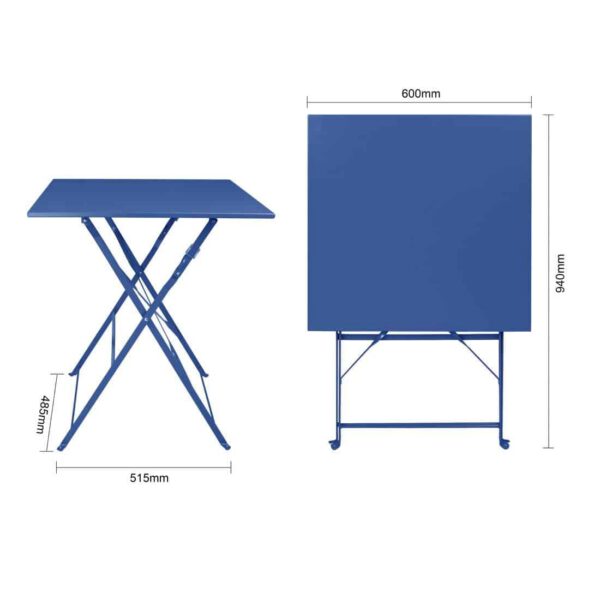 Bolero Perth Pavement Style Square Table Dark Navy - Image 6