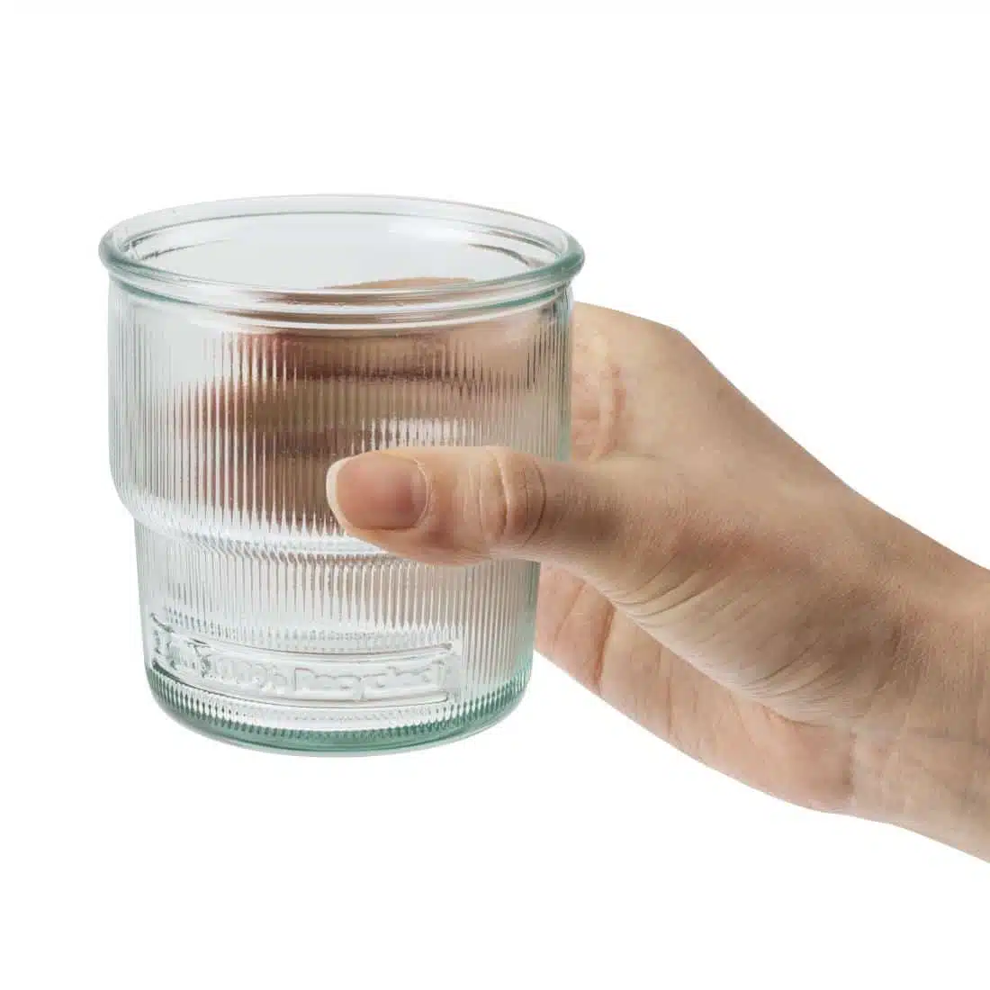 Olympia Recycled Glass Ribbed Stackable Tumblers 300ml (6 pack) - Image 5