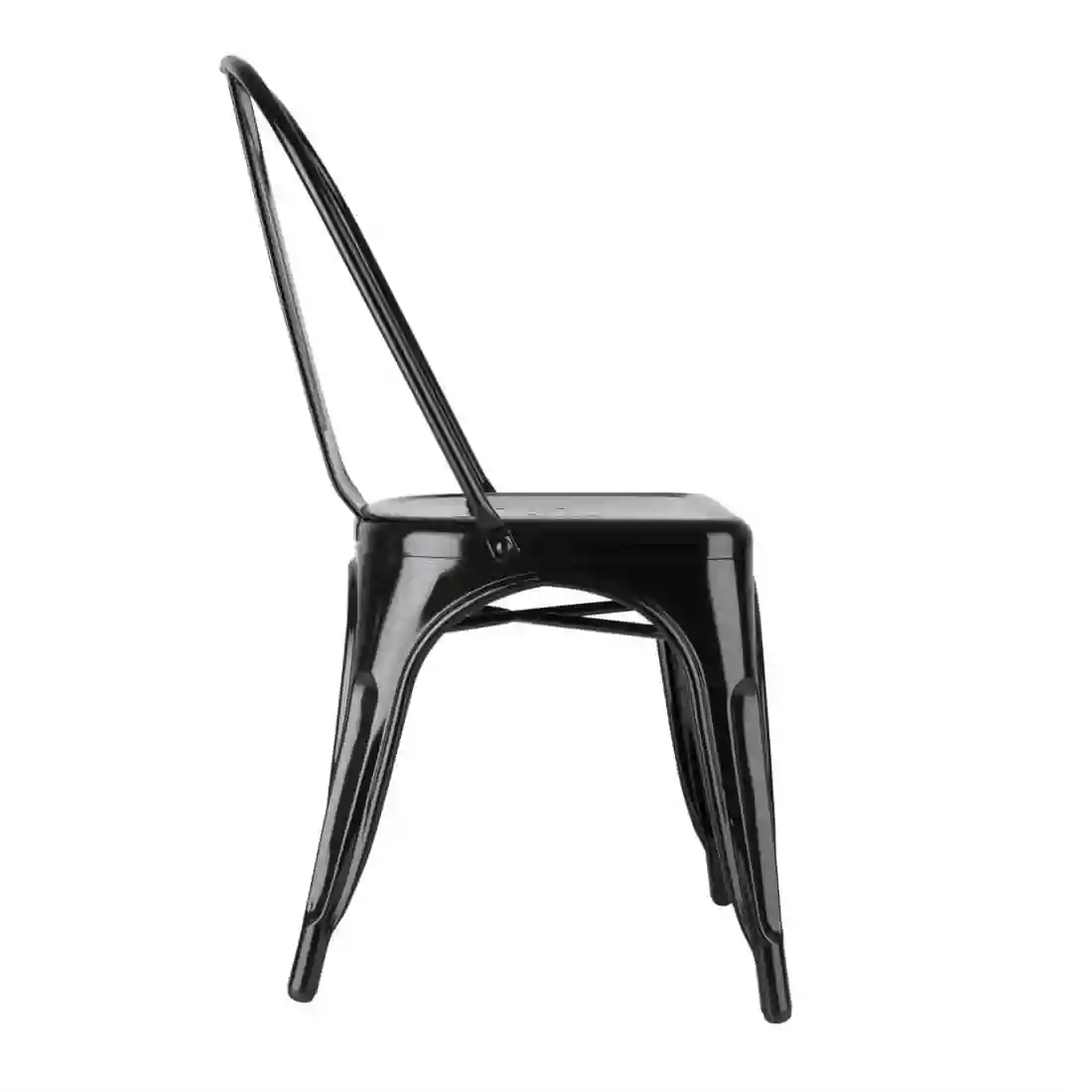 Bolero Bistro Steel Side Chairs Black (Pack of 4) - Image 2