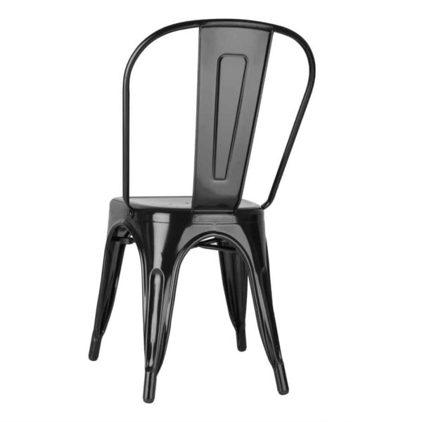 Bolero Bistro Steel Side Chairs Black (Pack of 4) - Image 3